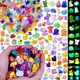 Faunamancy 200 Pcs Mini Resin Animals Figurines Bulk,200 Styles Tiny Animals Variety Pack for Fairy Garden Landscape,Hide Crafts Decor