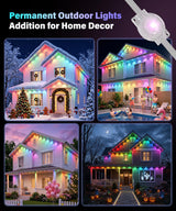 AMANEER Permanent Outdoor Lights for House, 200ft RGB Christmas LED Light