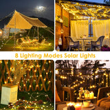 Extra-Long 144FT Solar String Lights for Outside, 2 Pack 400LED Solar Christmas Lights Outdoor, Waterproof Copper Wire with 8 Modes Twinkle Fairy Lights for Tree Garden Party Xmas Decor (Warm White)