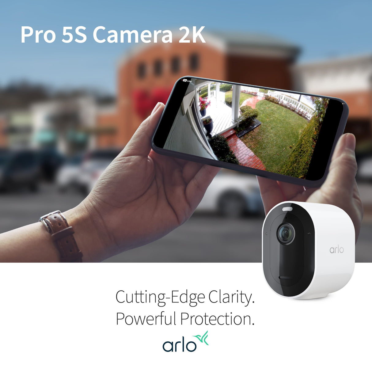 Arlo Pro 5S 2K Spotlight Camera - Wireless Home Security Camera with Spotlight, Color Night Vision, Dual-Band Wi-Fi & 2-Way Audio - White, 3 Pack, VMC4360P