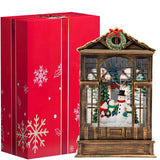 Christmas Snow Globe Swirling Glittering Snowman Choir Manger Scene, USB Lined/Battery Operated Lighted Water Lantern for Christmas Festival Decoration Gifts