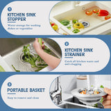 Kitchen Sink Drain Strainer 2 Pack, 304 Stainless Steel Pop Up Sink Stopper, Anti-Clogging Sink Drain Strainer for US Standard Kitchen Drain (SUS304 Brushed)