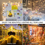 suddus 200 Led Connectable Christmas Lights Outdoor Waterproof, 66ft Fairy Lights Plug in with Remote, Warm White Christmas Tree Light Indoor for Xmas Holiday, Party, Porch, Patio, Garden Decor