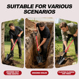 ZIKUPOL Root Shovel Garden Spade Shovel with Double Serrated Blades for Trenching, Digging,Planting,Metal Detecting,46 Inches