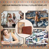 Adventure Book Scrapbook Photo Album 80 Pages Retro Leather Cover Memory Book with Luxury DIY Accessories Kit,Exquisite Box Gift Couples Weddings,Travelling,Christmas Day