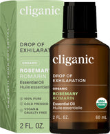 Cliganic Organic Rosemary Essential Oil, 2oz - 100% Pure Natural Undiluted, for Aromatherapy | Non-GMO Verified (Packaging May Vary)