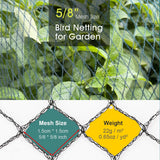 RIFNY Bird Netting for Garden Protection, 13 x 40FT Mesh Garden Netting