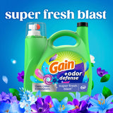 Gain Odor Defense Liquid Laundry Detergent, Super Fresh Blast Scent, 194 fl oz, 134 Loads, 2 in 1, Laundry Detergent Liquid Soap, HE Compatible