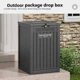 GULAIMOAO Package Delivery Box for Outside, Storage Box with Lockable Secure, Outdoor Resin Package Drop Container Waterproof for Backyard, Garden, Patio & Lawn, Black