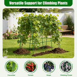 Amoskey Cucumber Trellis for Raised Beds, Cucumber Trellis for Climbing Plants Outdoor, with Garden Netting and Plant Clip, Metal Arch Garden Trellis Ideal for Cucumbers, Tomatoes, and Flowers