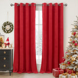 YoungsTex Red Velvet Curtains 84 Inch Length 2 Panels for Living Room, Thermal Insulated Drapes with Gommet Blackout Window Treatments Christmas Decor for Dining Bedroom, 52 X 84 Inch