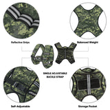 APEXUP Weighted Vest with 5lbs/10lbs/15lbs/20lbs/25lbs/30lbs Weights and Reflective Stripe, Weight Vest Men Women for Workout, Strength Training, Running (Green Digi Camo, 10lbs)