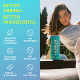 GORGIE Tropical Variety, Sugar-Free Natural Energy Drink Sparkling, Healthy Energy Drinks - Green Tea, Biotin, B Vitamins -150mg Caffeine, Vegan, & Low Calorie (Pack of 12)