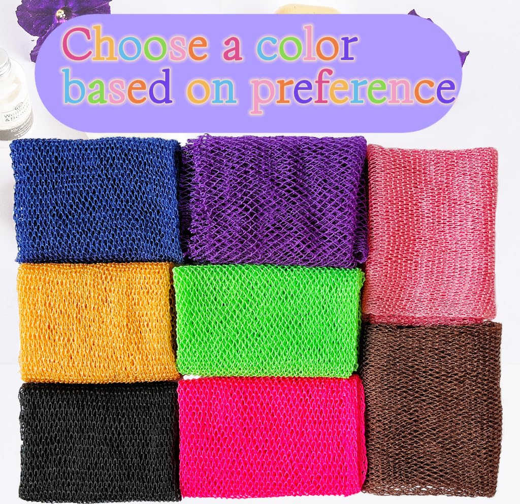 SPMKTBOZAI African Net Sponge Authentic, African Exfoliating Sponge Real African Net Black Owned, African Bath Sponge Back Scrubber, Body Exfoliator Shower Bath Accessories (Black)