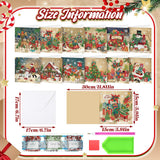 Saillong 12 Pack Vintage Christmas Diamond Painting Greeting Card Kits DIY Retro Christmas Diamond Art Cards with Envelopes Xmas 5D Rhinestones Painting for Adults DIY Craft Family Friend Xmas Gifts