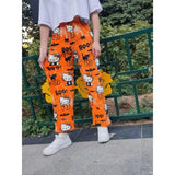 BIUGNVW Anime Women's Cartoon Family Flannel Pajama Pants - Christmas & Halloween Orange Medium