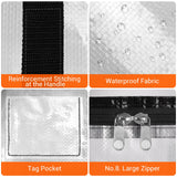 BlissTotes Moving Bags, 10-Pack Storage Bags, Moving Bags Heavy Duty Extra Large, Moving Totes, Clear Moving Bags, Reinforced Handles & Tag Pocket, Christmas Totes (125L)