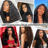 HINOEI 28 inch Glueless Wigs Human Hair Pre Plucked Pre Cut Wear and Go Water Wave 7x4 Closure Wigs Human Hair 200 Density Wet and Wavy Curly Wig Human Hair Pre Bleached