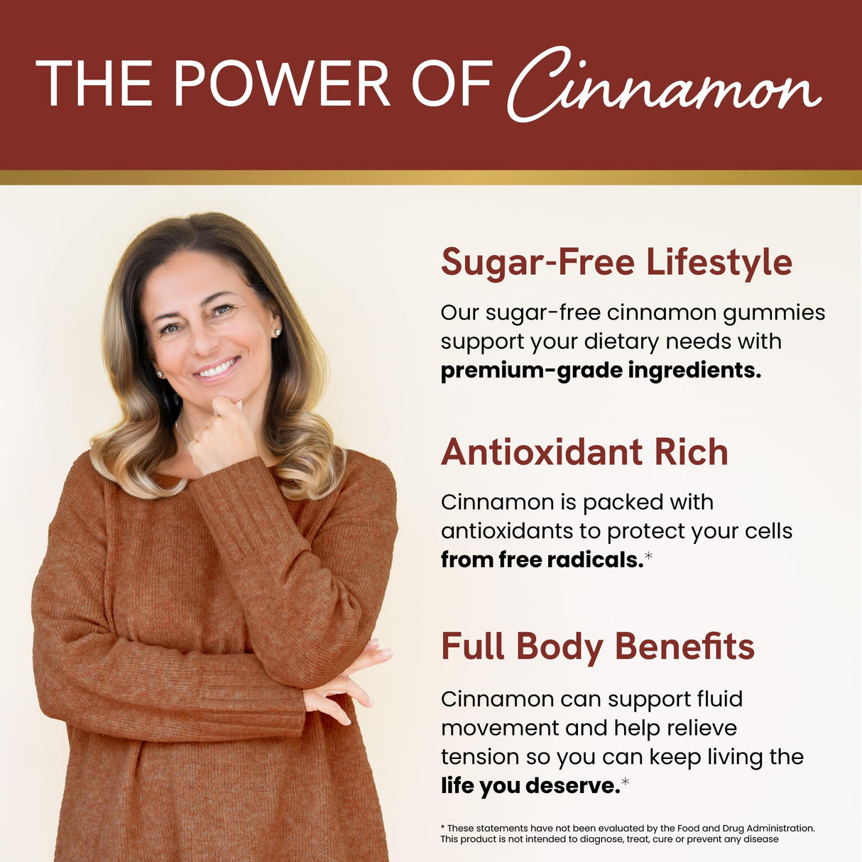 Sugar-Free Cinnamon Gummies 2000MG with Ceylon Cinnamon & Cassia Complex | Sugar-Free Lifestyle Supplement & Guilt-Free Apple Pie Flavor with Chromium | Vegan, Non-GMO, Gluten-Free | 60 Gummies
