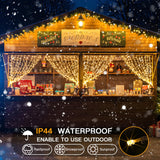 suddus Curtain Lights for Bedroom, 200 Led Hanging String Light Outdoor, Fairy Curtain Lights Indoor for Christmas, Dorm, Wall, Backdrop, Window, Wedding, Party, Birthday Decor, Warm White