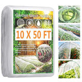 Garden Netting Pest Barrier, 10 X 50FT Insect Netting for Garden Raised Beds, Garden Mesh Netting Bug Netting Row Cover for Vegetables, Fruit Trees, Blueberry Bushes