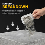 CAF Outdoor Cleaning EXIMO Waterless Concrete Cleaner, Oil Stain Remover for Asphalt, Driveway, Garage Floor, Basement and Walkway Surfaces, Natural Concrete Cleaner Powder Treatment, 3 lb Container
