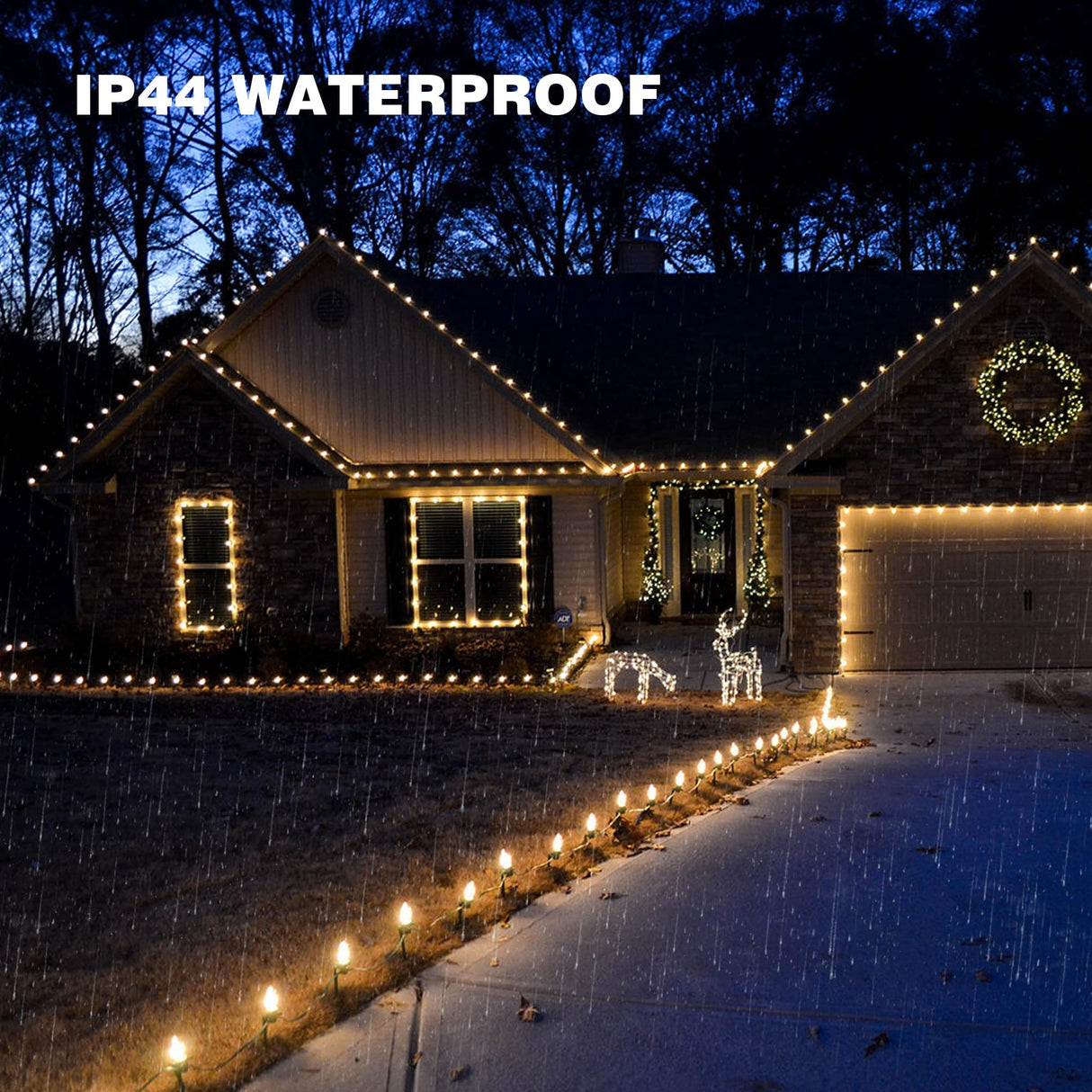 Dazzle Bright 5.5 Inch 100 Pcs C9 Christmas Light Ground Stakes for Outdoor Decor - Black Plastic Spikes for Lawn, Garden, Patio