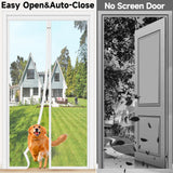 HOFUDON Upgraded Magnetic Screen Door, Heavy Duty Fiberglass Mesh, Quick Close Full Strip Magnets, Door Screen Magnetic Closure for Single Door Size 36 x 80 Inch, Screen Door Size 39 x 82 Inch White