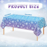 12Pack Winter Snowflake Plastic Tablecloth Decorations, Blue and Purple Snowflake Winter Wonderland Disposable Table Cover for Christmas Holiday New Year Party Supplies Decorations, 54x108 Inch
