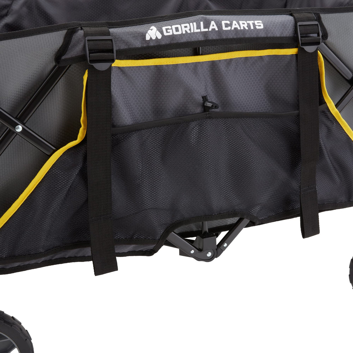 Gorilla Carts Collapsible Folding Outdoor Utility Wagon, 7 Cu Ft Oversized Bed, 150 lb Load Rating, Gray – Foldable Rolling Cart w/ Pockets & Cup Holders for Beach, Camping, Sports or Picnic