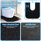 4 Pack Toilet Mats,Upgrade Toilet Floor Protector from Urine,Toilet Rugs U Shaped Washable,Toilet Mats for Bathroom,Around Toilet Floor Protector,Potty Training Mats for Bathroom