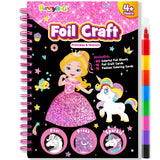FUNNYB&G Foil Art Craft Kit for Kids, Princess Birthday Gift Toy for Girls