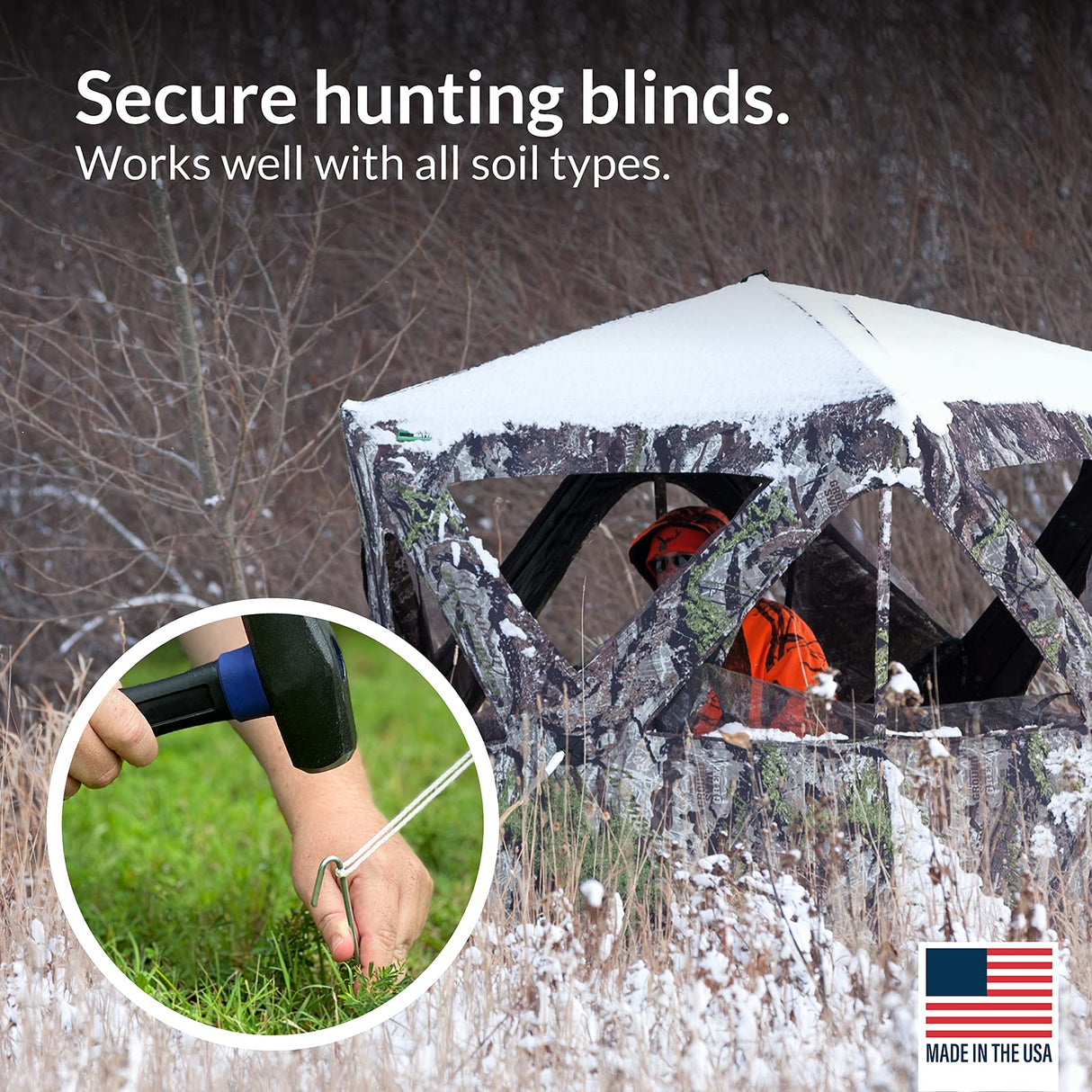 Pinnacle Mercantile 120 Pack Tent Stakes Metal Garden Edging Fence Hooks Pegs Christmas Decoration Stakes Made USA 9 inches Long