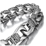 Urban Jewelry Men’s 316L Stainless Steel Link Bracelet, Black & Silver, 8.5" Length, Heavy Chain, Scratch Resistant, Hypoallergenic, Gift Ready