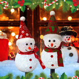 Solar Christmas Pathway Lights Outdoor Decor, Set of 6 Led Snowman Stake Lights, Waterproof Walkway Landscape Light for Winter Yard, Garden, Solar Christmas Decorations