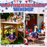 Patriotic 4th of July Porch Goose Outfit for 23 Inch Lawn Statue, 250th Anniversary Independence Day American Lawn Goose Clothes Costume, Red White Blue Patriotic Decorations for Garden Outdoor