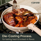 CAROTE 20pcs Ceramic Cookware Set Nonstick with Detachable Handles, Non Toxic Cookware, Pots and Pans Set Non Stick, Induction Available, Kitchen Cooking Pot and Pan, Dishwasher Safe