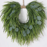 22" Artificial Eucalyptus & Saw Grass Wreath for Front Door Decor