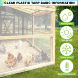 8Ftx10Ft Clear Greenhouse Plastic Covering, 16Mil Thickness Heavy Duty Clear tarp for Chicken coop, Greenhouse Plastic sheeting with Hemmed Edges & preinstalled Grommets.