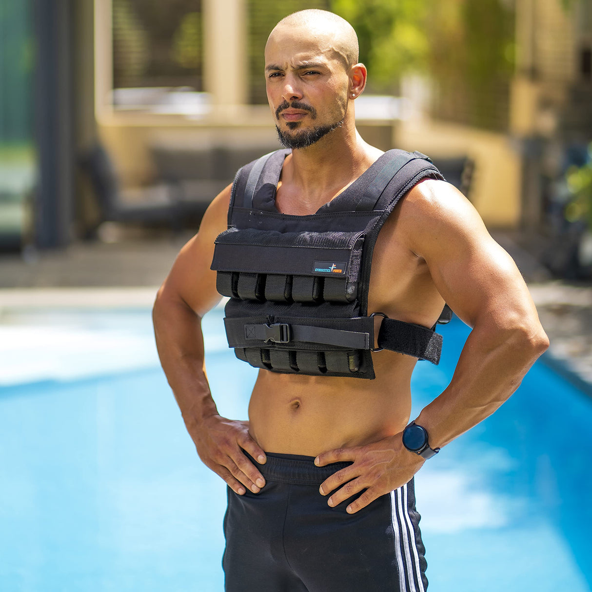 Gymnastics Power - Weighted Vest 6lb, 10lb, 12lb, 25lb, 35lb, 45lb, 60lb Removable Iron Weights for Men and Women Workout for Calisthenics and Fitness Sport Training (45 LB - Black)