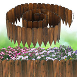 Wooden Garden Edging - 13.1ft x 11.8in Pine Landscape Border, Flexible Weather-Resistant Fences for Decorate Spring Outdoor Patio Yard Lawn Flower Beds