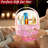 Bling Makeup Organizer for Teen Girl Gift,Hollywood Vanity Makeup Storage Box for Girl Birthday Gift,Practical Gift for Daughter,Bathroom Organizer,Skincare Organizer (Triple Pink)
