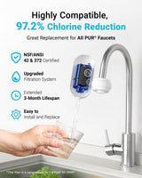 AQUA CREST CF08A Faucet Filter, Compatible with All PUR® Plus Water Filter Replacement for PUR® Plus RF9999® Faucet Water Filter, NSF 42 Certified, 9-Month, 1200-Gallon, 4 Pack