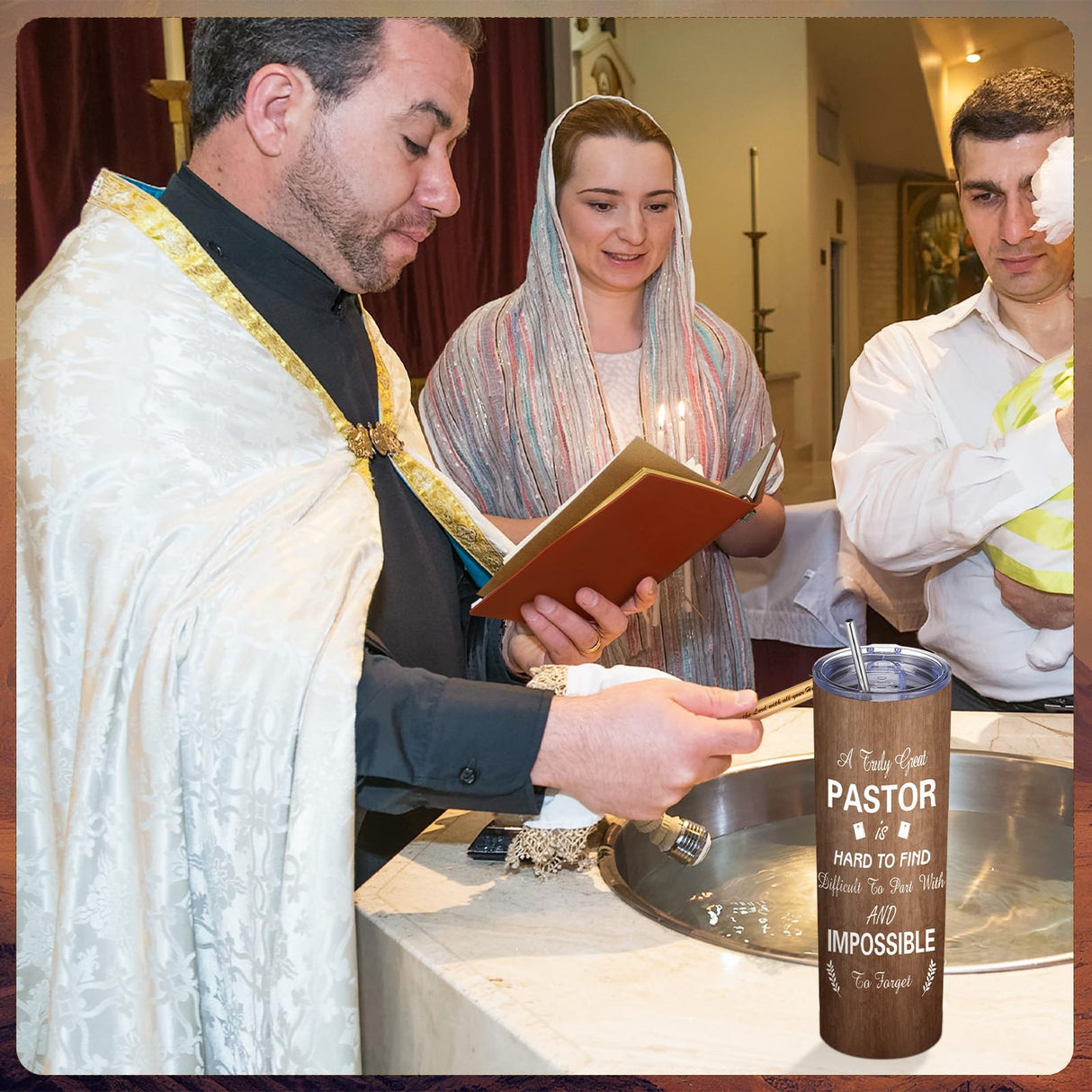 Skylety 4 Pcs Christmas Pastor Appreciation Gifts Set Pastor Refillable Journal Ordained Minister 20 oz Stainless Steel Cup Priest Socks Clergy Pen for Christmas Church Birthday Gifts