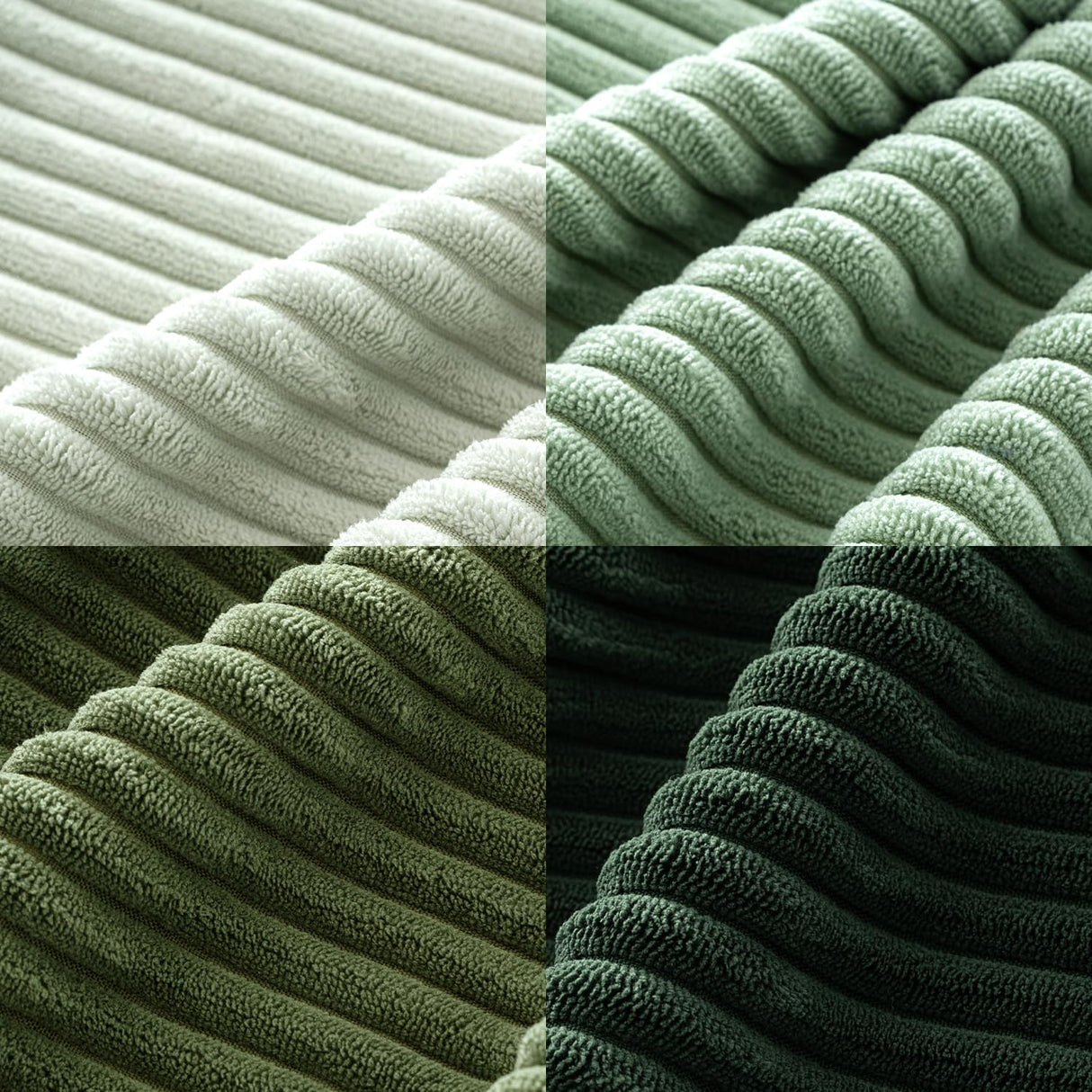 MIULEE Boho Farmhouse Sage Green Throw Pillow Covers 18x18 Inch Set of 4 Mordern Nordic Cushion Covers Soft Corduroy Christmas Home Decor for Couch Bed Sofa Living Room Forest Green