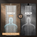 Veken All Metal 10" Brushed Nickel Shower Head with Handheld, Luxurious Square High Pressure Double Rain Shower Heads with Power-wash Hand Held, Dual Detachable Rainfall Showerhead,Bathroom Upgrade