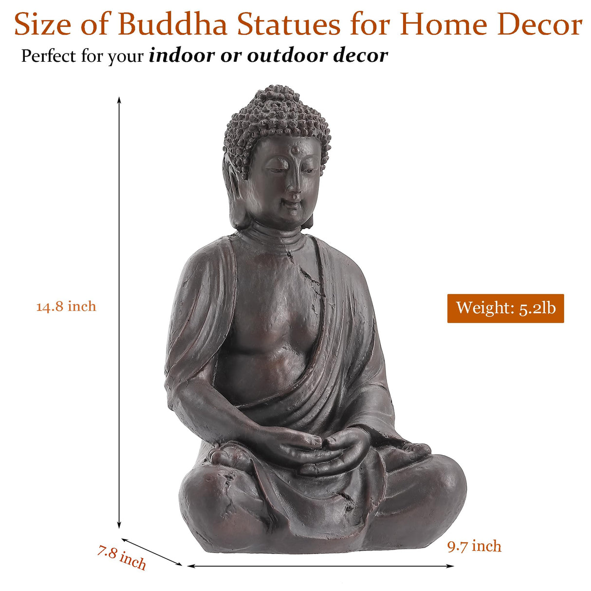 Phaxth 14" Buddha Statue Outdoor, Buddha Statues Home Indoor, Zen Decor Buda Garden