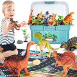 Kiddiworld Dinosaur Toys for 3 4 5 Year Old Boys Gifts, Dinosaurs Toys for Kids 3-5-7, Dino Figures Activity Play Mat Christmas Birthday Gifts for Girls Toddler Toy Age 2-4