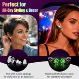 LED Light Up Earrings, LED Studs Earrings Party Flashing Blinking Stainless Steel Earring - 5 Pairs Glow Stud Earrings Halloween Christmas Gifts for Women Men Girlfriend Boyfriend, Mixed Color