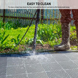 MAXWAVE 18 Pack 12" x 12" Modular Interlocking Floor Mats, Soft PVC Non-Slip Drainage Tiles, Splicing Rubber Cushion Flooring for Deck, Shower, Pool, Basement, Shed, Indoor and Outdoor Use